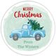 Blue Truck Round Holiday Gift Stickers in a Jar Image 2 of 2